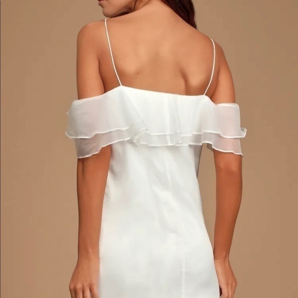 Lulu’s Sweet Angel White Off-Shoulder Slip Dress - Picture 6 of 10